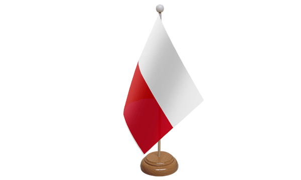 Poland Small Flag with Wooden Stand